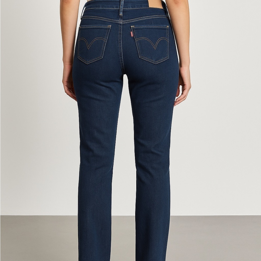 Levi's Red Label Dark Blue Women's Straight Leg Jeans Size 8 - Picture 2 of 6